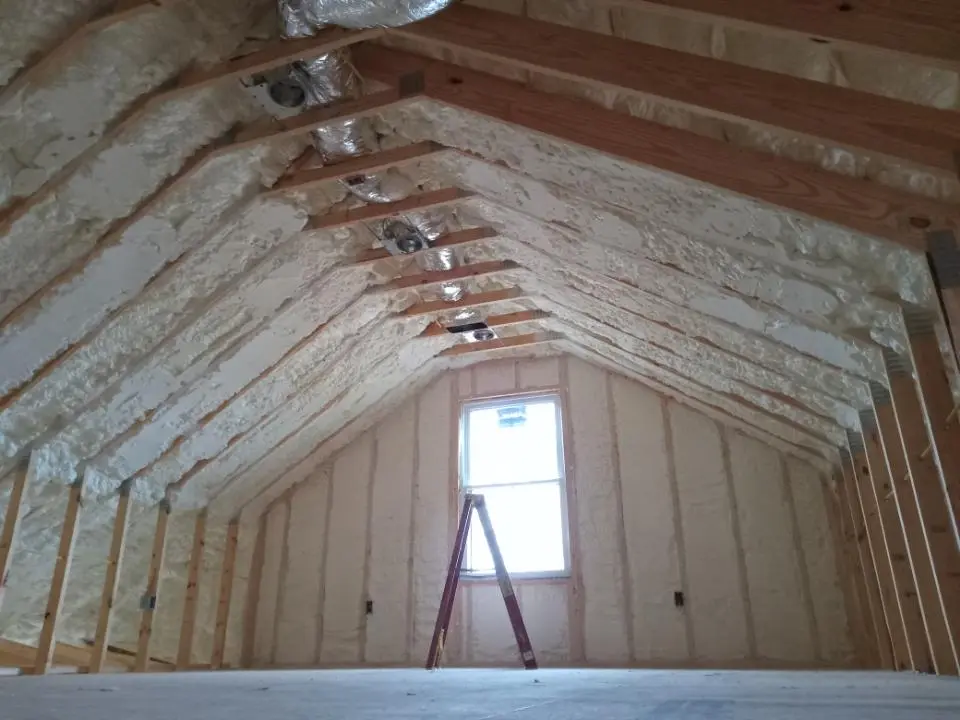 Spray foam roofing application for Crawl Space Insulation project in Greenville